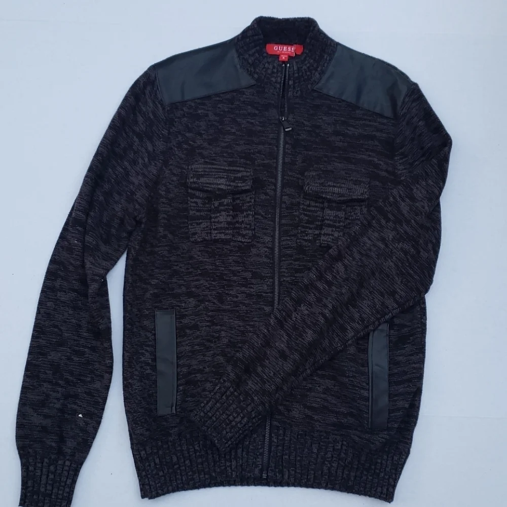 New GUESS Drian Mock-Neck Zip Sweater